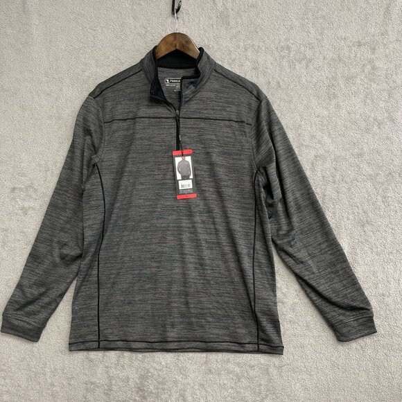 NEW Pebble Beach Men's M Performance Gray Quarter-Zip Pullover Sweatshirt - Picture 2 of 10